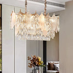 Crystal Leaves Chandelier: Elegant Postmodern Lighting for Living Room, Dining Room, Bedroom