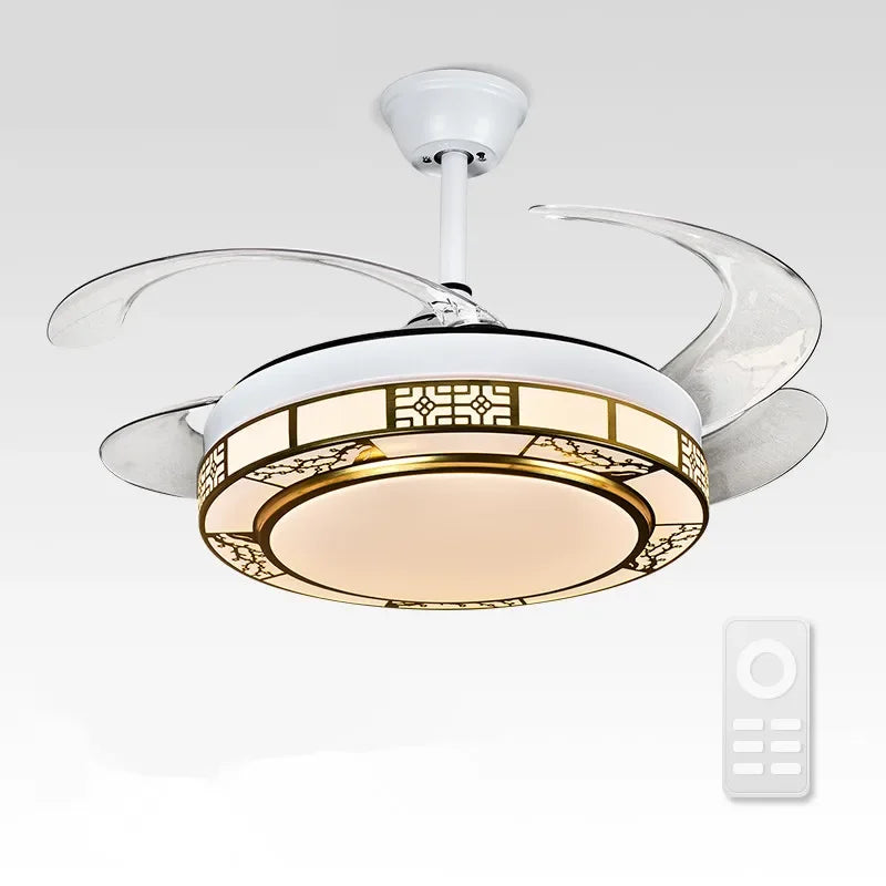 42" Acrylic LED Ceiling Fan Light with Remote Control - Dimmable