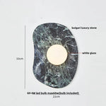 Green Marble Stone LED Wall Sconce Lighting for Bedroom and Hallway