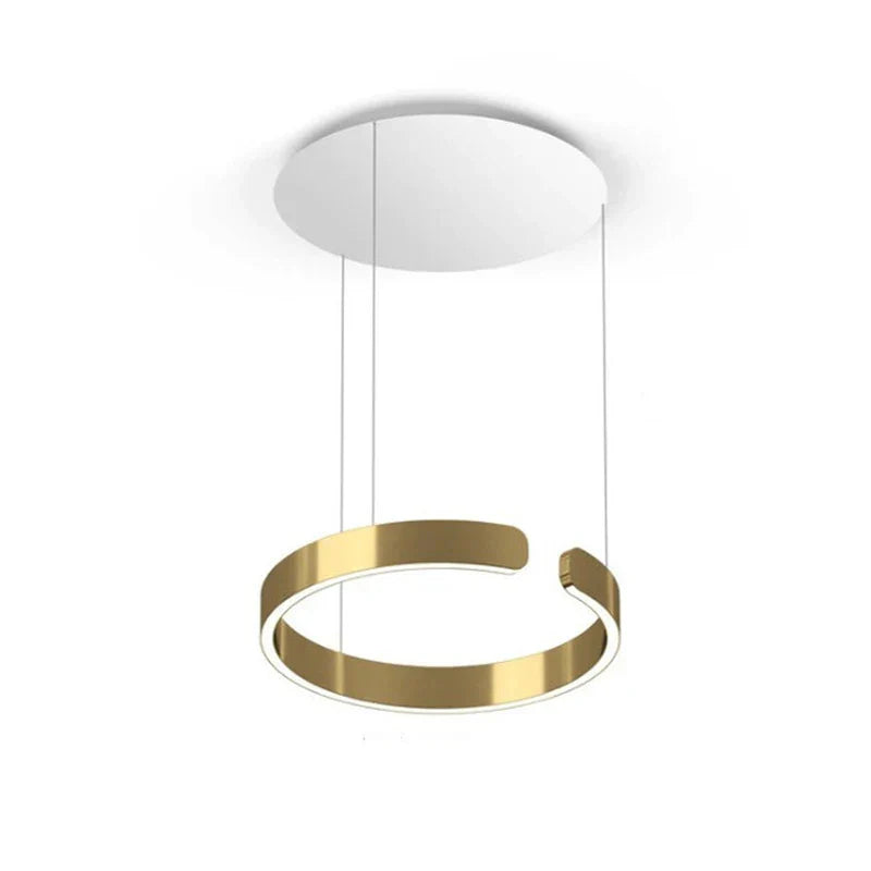 Rose Gold C-Shaped Pendant Light for Luxury Home Dining Room Hall