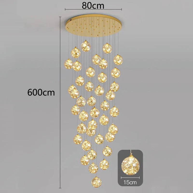 Nordic Stair Chandelier Living Dining Pendant Ceiling Light Indoor Lighting