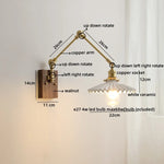 Ceramic Copper Swing Arm LED Wall Lights for Home Decor