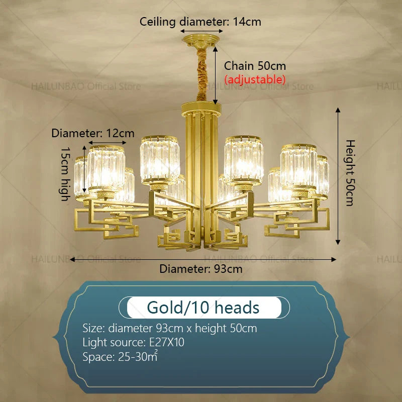 Crystal Chandelier: Modern Luxury Main Light for Livingroom, Hall, and Restaurant