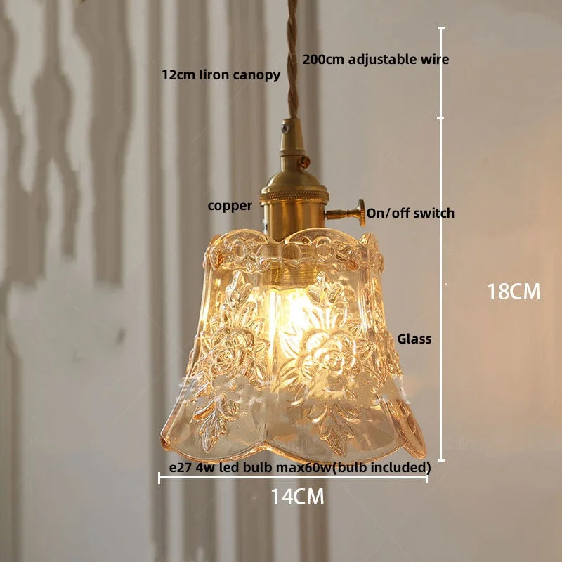 Afralia™ Clear Glass Copper Pendant Lights Adjustable Modern Wire Nordic Vanity Light