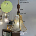 Walnut Wood Loft LED Pendant Lights Glass Hang Lamp Home Decor