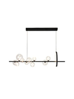 Black Postmodern Bubble Glass Chandelier with Multi Clear Balls