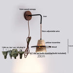 Yellow Travertine Stone Wood Wall Sconce LED Light Fixture, Modern Nordic Design
