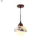 White Glass Ball LED Pendant Lamp Modern Luxury Stone Hanging Light