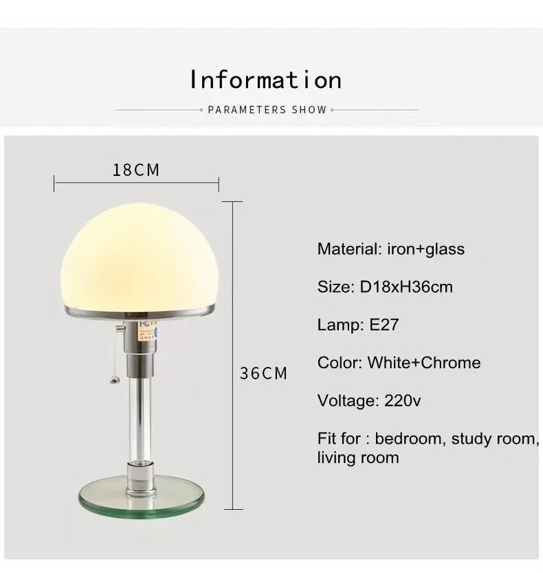 Nordic Glass Lampshade Desk Lamp for Bedroom Living Room Decor