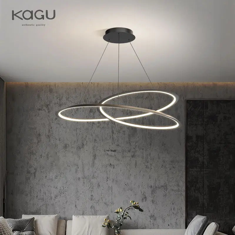 Circular Black/White Chandelier for Living, Dining, and Kitchen Room