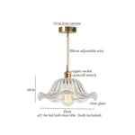 Afralia™ Brass Glass LED Pendant Lamp for Cafe Bar Restaurant Bedroom Loft