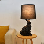 Rabbit LED Table Lamp Modern Nordic Design Resin Industrial Decor for Bedroom