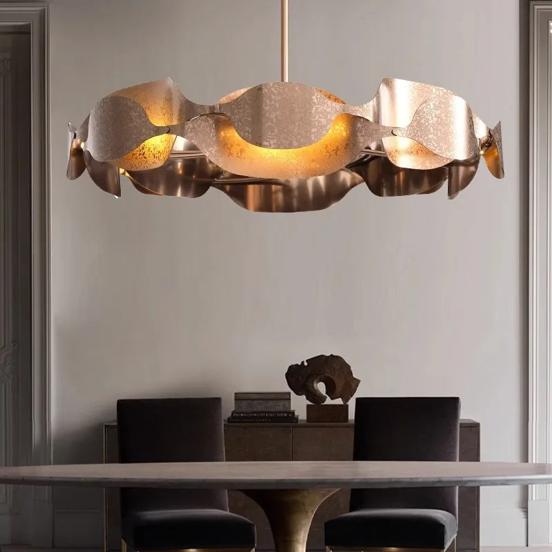 Modern Metal Ceiling Chandelier: Minimalist Design, Retro Style, LED Lights for Living Room