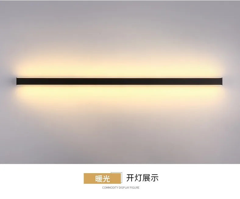 Minimalist Line Wall Lamp for Bedroom Headboard Hallway Creative Strip Light