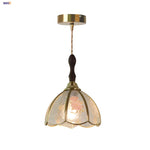 Nordic Walnut Glass LED Pendant Lamp Kitchen Light Fixtures