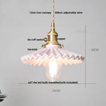 Wire Adjustable LED Pendant Light - Brass Knob Switch E27 Nordic Modern Ceramic Hang Lamp