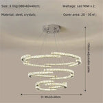 Crystal LED Chandelier Pendant Light Modern Luxury Foyer Ceiling Lamp