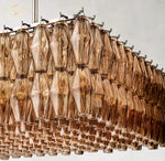 Chiara Smoke Glass Linear Chandelier for Dining & Living Room