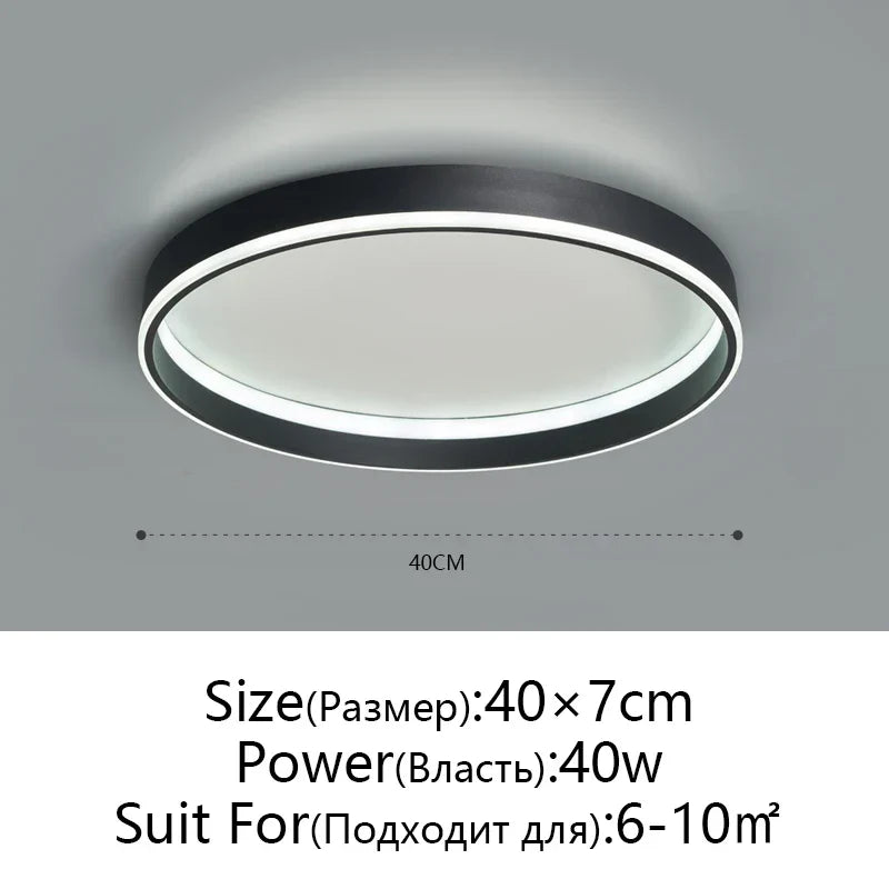 Round Bedroom LED Ceiling Light Modern Home Decor Minimalist Living Room Lighting