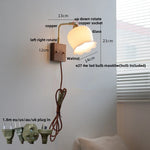 Walnut Ash LED Wall Sconce Rotatable White Glass Stair Light Fixtures