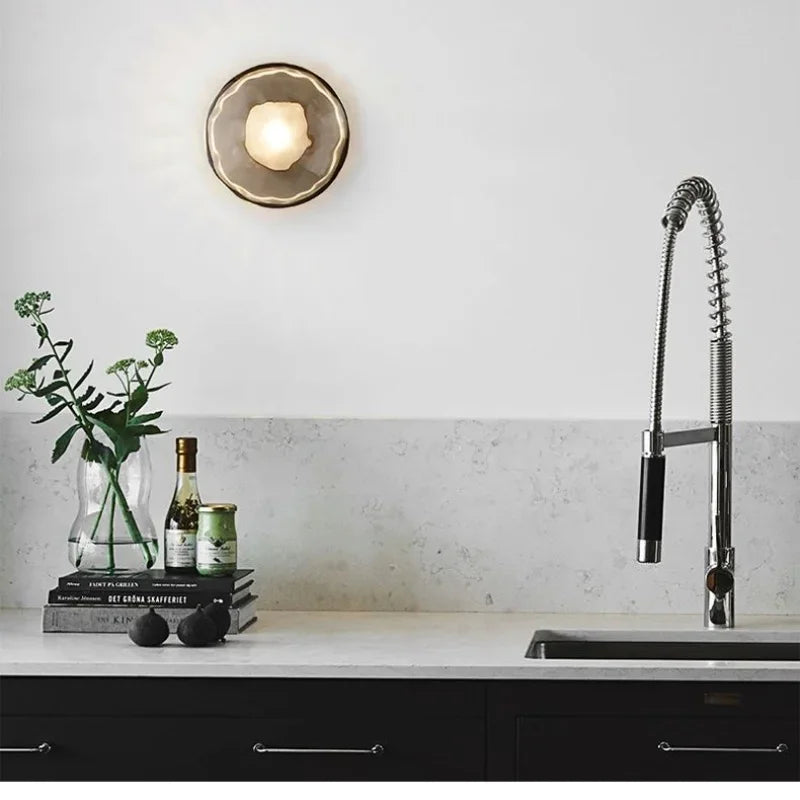 LED Glass Wall Sconce for Living Room Background Lighting