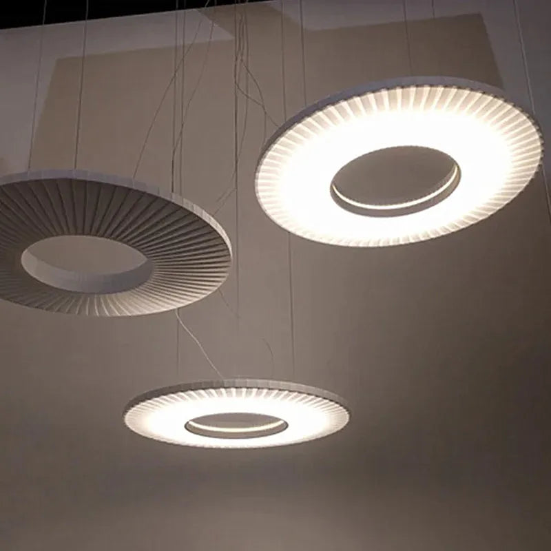 Dix Iris Pendant Light Fabric Round Ring Aesthetics Art Decor Light