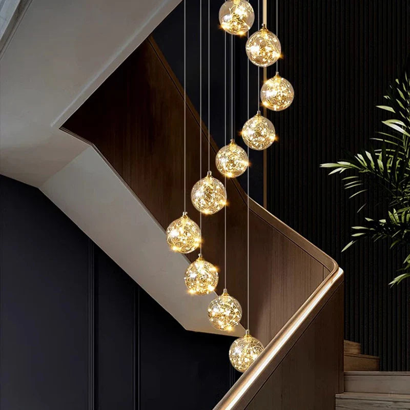 Nordic Stair Chandelier Living Dining Pendant Ceiling Light Indoor Lighting