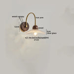 LED Wall Sconce Pull Chain Switch Modern Stair Lights Glass Wood