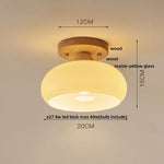 Wood LED Ceiling Light Milk Yellow Resin Plafond Lamp Modern Nordic Decor