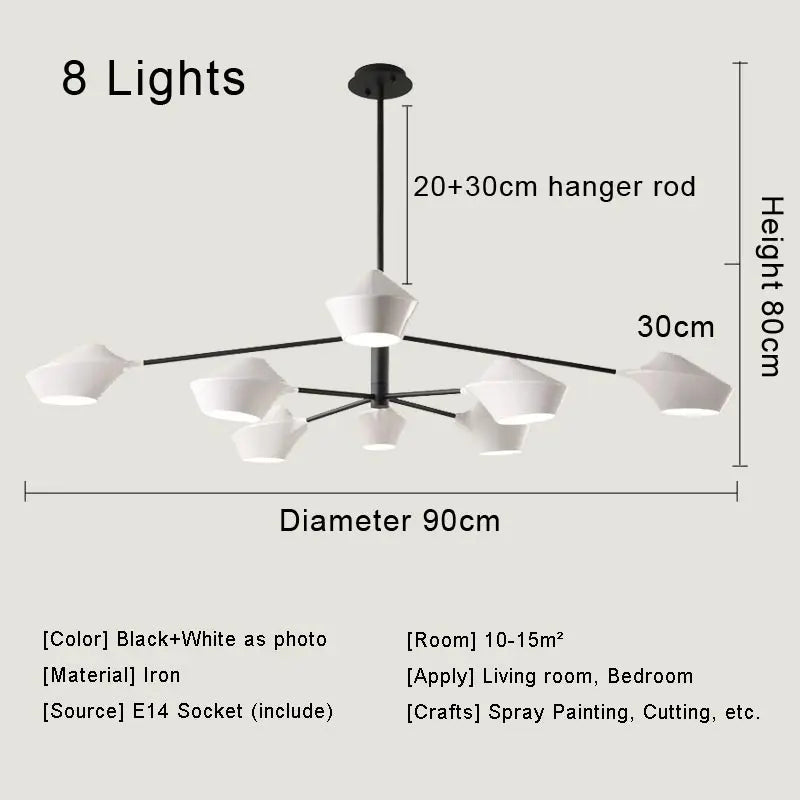 Modern LED Chandelier: Nordic Design Ceiling Light for Bedroom, Living Room, Kitchen, Dining Room