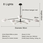 Modern LED Chandelier: Nordic Design Ceiling Light for Bedroom, Living Room, Kitchen, Dining Room