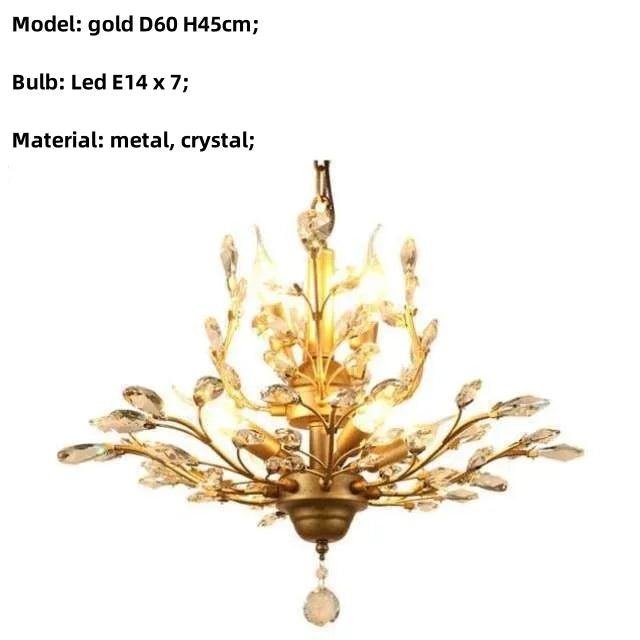 Afralia™ Crystal Chain Pendant Chandelier LED Lights for Indoor Decor