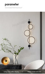 Minimalist Nordic Black LED Wall Sconce for Bedroom & Living Room