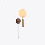 Nordic Moon LED Wall Lights with Walnut Wood Base, Modern Stair Light Fixtures