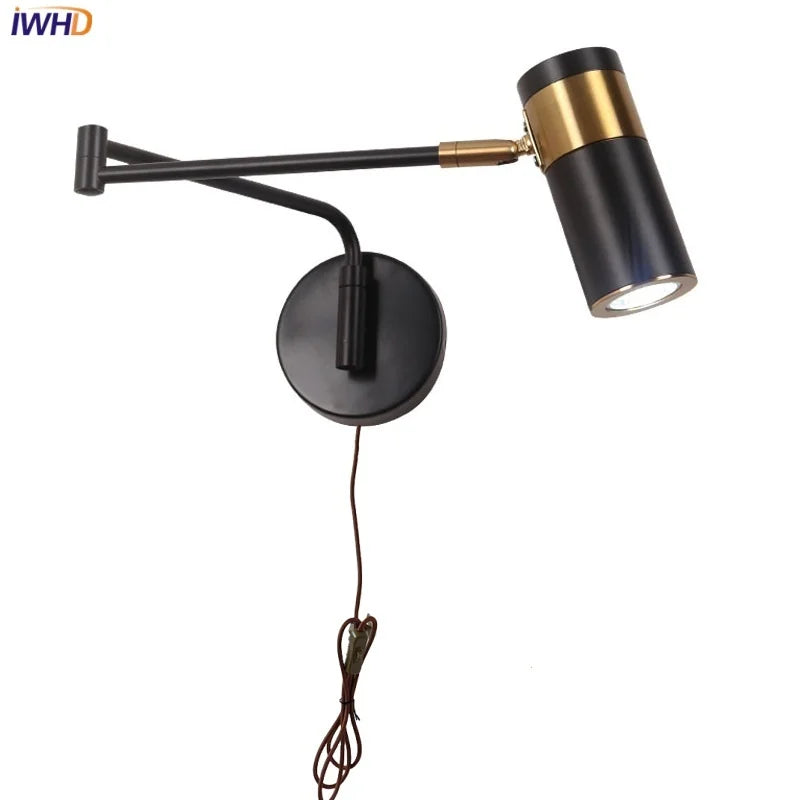 Afralia™ Rotatable LED Wall Sconce Swing Arm Light Fixture - Nordic Design