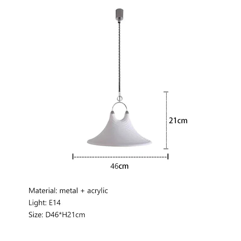 Liftable Trumpet Chandelier: Minimalist LED Pendant Lamp for Dining Room & Bedroom