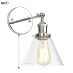 Vintage Industrial LED Wall Sconce Clear Glass Bathroom Lamp