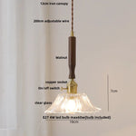 Afralia White Ceramic LED Pendant Light with Walnut Wood Accent - Modern Nordic Design