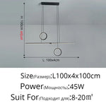 LED Ceiling Chandelier: Modern Minimalist Kitchen Dining Table Lighting