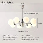 Glass Ball LED Ceiling Chandelier for Modern Living Room and Bedroom