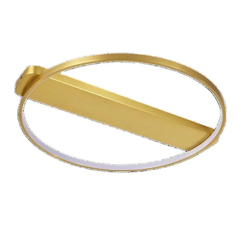 Luxe Copper Ceiling Light: Circular Minimalist Bedroom Lamp for Elegant Style
