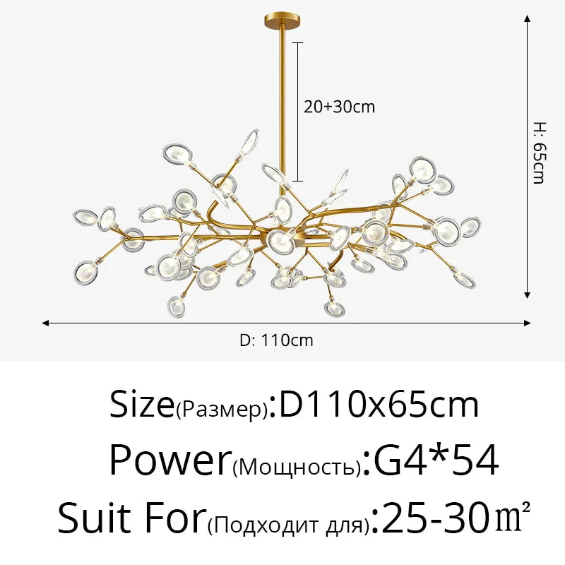 Modern LED Chandelier - Luxurious Nordic Firefly Lamp for Home Indoor Lighting