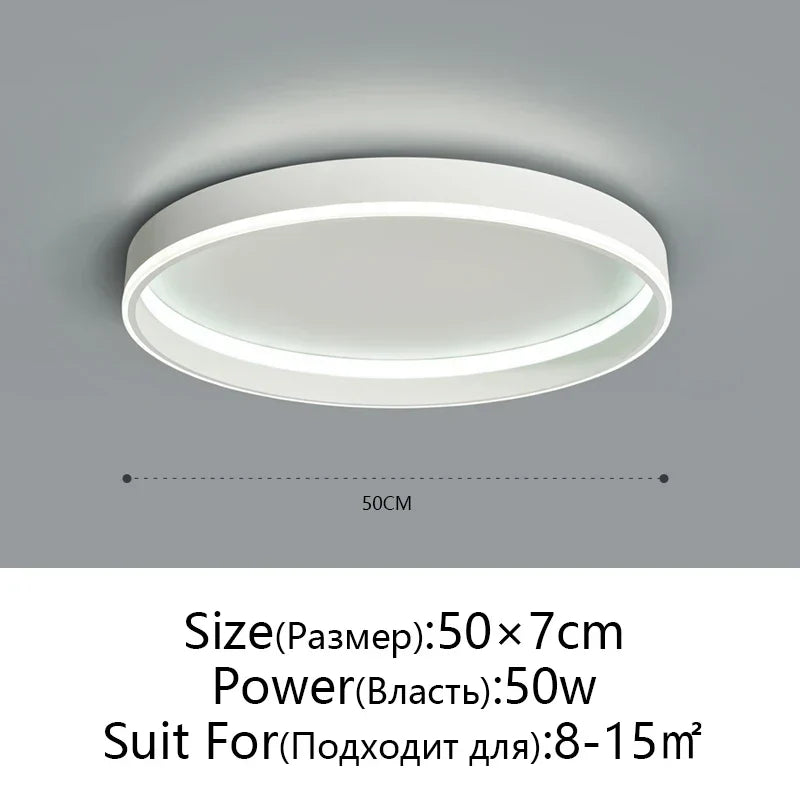 Round Bedroom LED Ceiling Light Modern Home Decor Minimalist Living Room Lighting