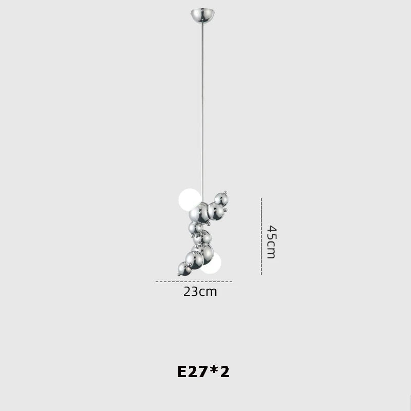 Dimmable LED Hanging Pendant Light for Living Room - Gold Silver Luminaire