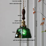 Walnut Wood Glass Pendant Lights LED Vintage Loft Kitchen Living Room Lighting