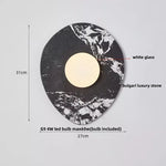 Stone LED Wall Light Fixture Modern Luxury White Glass Wall Lamp