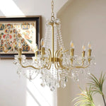 Luxury Copper Crystal Chandelier LED Pendant Lights for Home Decor