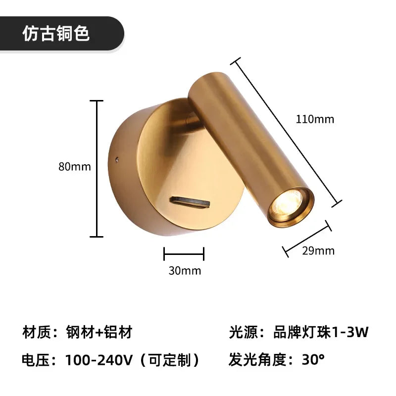 Warm White LED Wall Sconce Light for Bed Headboard Decoration