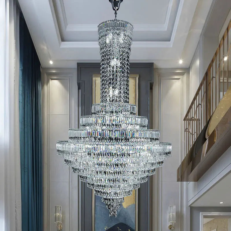 Crystal Chandelier: Luxury Modern Staircase & Living Room, Hotel & Villa Lighting