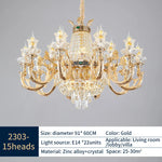 Crystal Dining Room Chandelier - Elegant Zinc Alloy Candle Lamp